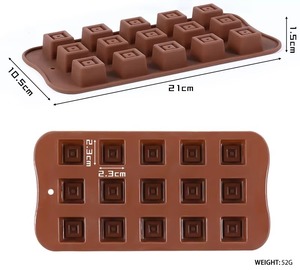 แม่พิมพ์ซิลิโคนช็อกโกแลตบาร์ แม่พิมพ์ซิลิโคนฟองดองท์ แม่พิมพ์ซิลิโคน 3 มิติ แม่พิมพ์ซิลิโคนสำหรับตกแต่ง ชุดแม่พิมพ์ขนม - Product Image 5