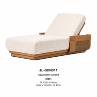 Chaise longue de jardin en teck de qualité supérieure, résistante aux intempéries, pour piscine, villa, bord de mer, cour, mobilier de détente