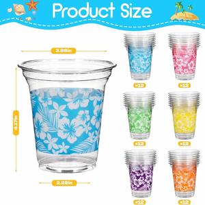 Vasos Desechables de Plástico Personalizados de 14 oz con Diseño Tropical Hawaiano para Fiestas de Cumpleaños y Temáticas de Playa - Product Image 3