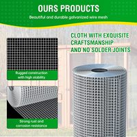 Kawat Jaring Las Galvanis Celup Panas Dynabyte China Hardware Cloth 1/2 Inci 48x100 kaki 19 Gauge Tahan Karat/Korosi