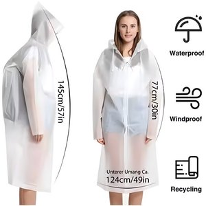 <span class=keywords><strong>Impermeabile</strong></span> per Ragazze Donne Uomini Riutilizzabile Traspirante in Materiale Plastico per Escursionismo Ciclismo Campeggio Viaggi - Product Image 2