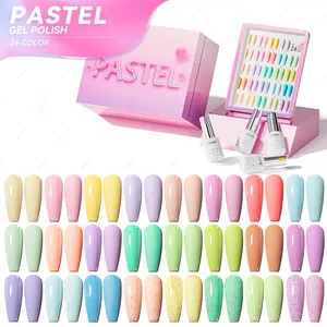 JTING Hot Selling Promotional high quality pastel gel polish collection 24colors cover pigment hema free gel nail polish set box