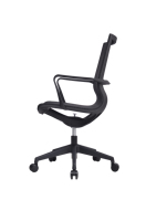 Chaise de bureau ergonomique pivotante moderne entièrement en maille, avec cadre en aluminium, dossier incurvé bionique et accoudoirs fixes, certifiée BIFMA pour les entreprises