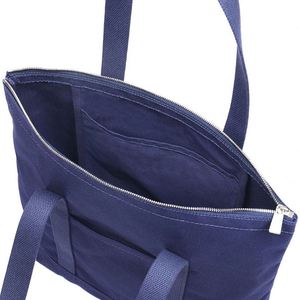 Sac fourre-tout pour femme à longue poignée, grande capacité, fermeture éclair, en tissu durable, avec double fond renforcé - Product Image 4