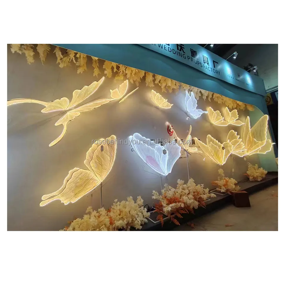 Produit chaud accessoires papillon lumières or Led papillon lampe fête de mariage décoration Animal pour la décoration de la maison