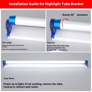 Siêu sáng T8 dẫn đèn tiết kiệm năng lượng đặt ống thủy tinh hai đầu IP65 đánh giá 10W-70W 50000h văn phòng chiếu sáng thương mại - Product Image 4