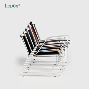 Silla Tejida de Cuerda Moderna de Acero Inoxidable 201, Silla Apilable para Exteriores, Muebles de Jardín, Patio, Bistro, Cafetería, Hotel, Resort, Silla de Descanso - Product Image 1