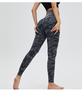 Ropa Deportiva con Logotipo Personalizado, Pantalones de Yoga de Cintura Alta, Ropa Deportiva, Mallas de Gimnasio, Leggings Deportivos Estampados sin Costuras para Mujer - Product Image 3