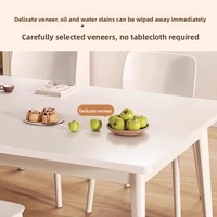 Table à manger rectangulaire moderne et minimaliste en bois massif blanc, multifonctionnelle, 4 places, idéale pour les petits espaces et salons – Meilleure vente