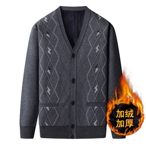 Suéter Cárdigan para Hombre de Mediana Edad y Mayor, Primavera y Otoño, Abrigo Grueso para Padre, Suéter de Punto para Abuelo - Product Image 2
