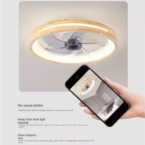 Lámpara de techo invisible de madera maciza nórdica, con control remoto, adecuada para dormitorios y comedores - Product Image 2