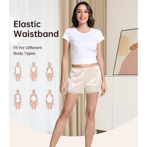 Pantalones cortos de satén para mujer al por mayor, con encaje, suaves, para dormir, ropa interior, pijama sedoso, pantalones cortos para el hogar, Vietnam - Product Image 3