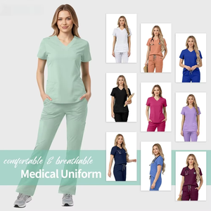 Nouvel ensemble de tenues professionnelles pour infirmières, médecins, dentistes, personnel hospitalier <span class=keywords><strong>et</strong></span> de spa, incluant <span class=keywords><strong>blouse</strong></span> <span class=keywords><strong>et</strong></span> <span class=keywords><strong>pantalon</strong></span> de travail, articles d'infirmier(ère) en gros - Product Image 3
