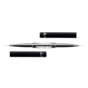 Pinceau à ongles en poils de Kolinsky, manche en cristal noir, design classique haut de gamme, tailles personnalisées, pour salon de manucure. - Product Image 2