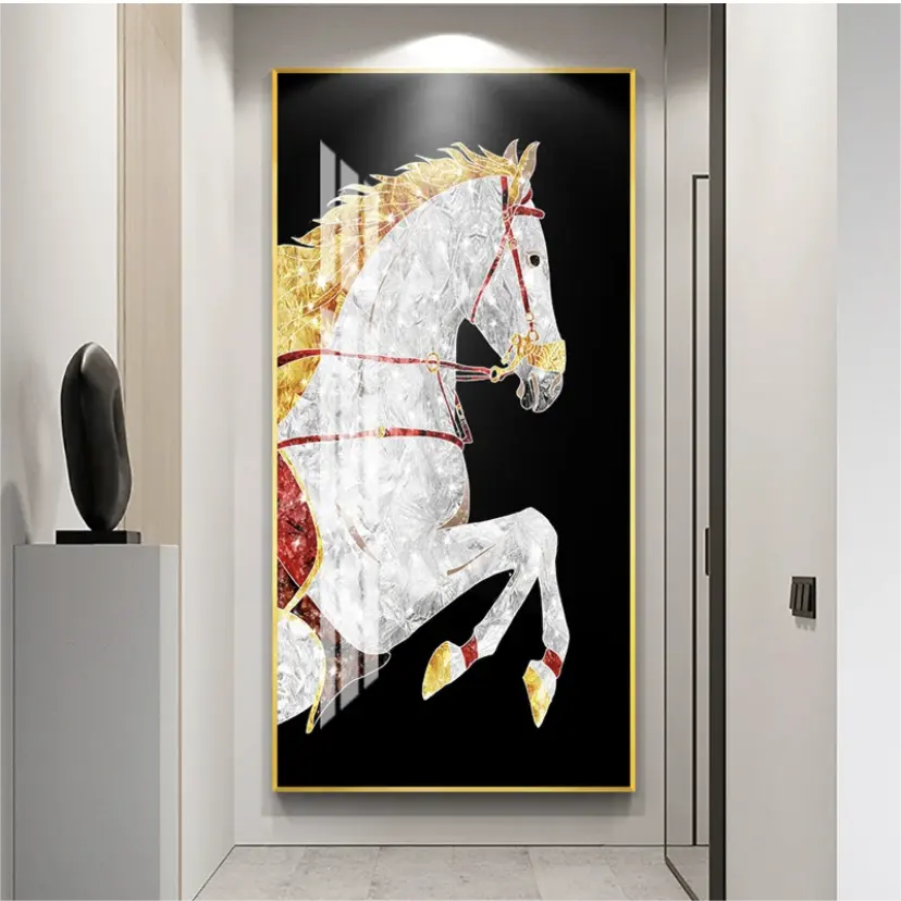 Resina Animal Pintura A Sala Decoração Pintura Pintura Fine Horse Crystal Porcelain Pintura