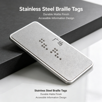 Étiquettes adhésives flexibles givrées en relief Braille Xiao Yao 005 - Taille personnalisée pour boutons d'ascenseur et rampes d'escalier (usage commercial)