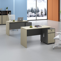 Table de travail moderne simple de 1.4m pour le personnel Bureau d'ordinateur avec tiroir verrouillé Meubles en bois