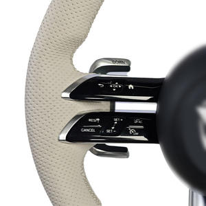 Volant modifié en cuir beige en fibre de carbone pour Mercedes Benz C GLC E S CLS <span class=keywords><strong>AMG</strong></span> ZC-223-T2-GW - Product Image 4