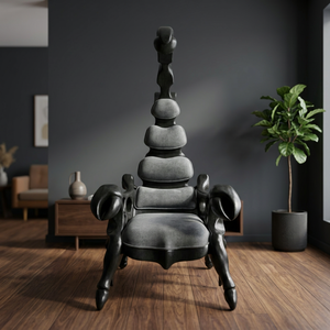 Sillón de Descanso Moderno Scorpion de Madera de Teca Sólida con Asiento Tapizado y Reposabrazos Decorativos para Sala de Estar, Muebles para el Hogar - Product Image 4