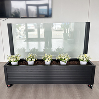 Rampe en verre rétractable personnalisée avec jardinières, cloison pour café en plein air, garde-corps en verre réglable