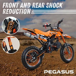 पेगासस 49cc मिनी वयस्क ऑफ-रोड गंदगी बाइक मोटोक्रॉस पॉकेटबाइक 2 स्ट्रोक गैसोलीन मानक मॉडल - Product Image 5