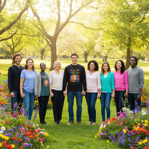 T-Shirt a Maniche Lunghe con Design Arcobaleno e Libri, Abbigliamento Promozionale LGBTQ Pride Unisex in Cotone con Collo Tondo per Adulti - Product Image 2