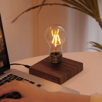 Lampe de bureau à LED magnétique en verre carré HCNT, à lévitation, à brancher, décoration moderne pour la maison, cadeau de Noël, blanc chaud, taille moyenne
