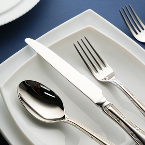 ชุดเครื่องใช้บนโต๊ะอาหารแนววินเทจชุดเครื่องใช้บนโต๊ะอาหารแบบ18/10มันเงาชุดเครื่องใช้บนโต๊ะอาหารสุดหรูสำหรับตกแต่งโต๊ะงานแต่งงาน - Product Image 3