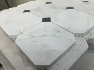 Quality Hot Sale Carrara Marble Mosaic White Color Natural Stone Tile Black And White Marble Mosaic Wall Tile