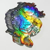Stiker Hologram PET Kustom dengan Perekat, Label Keamanan Embossed, Stiker Hologram Die Cut