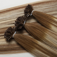 Extensions de cheveux humains vierges Remy européens, double épaisseur 12A, pré-collées à la kératine, pointe plate et pointe en U, vente en gros