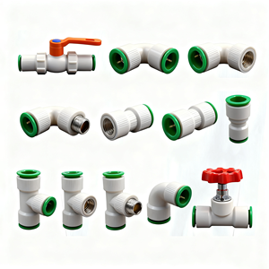 Tất cả các loại khớp nối khuỷu tay TEE van <span class=keywords><strong>PPR</strong></span> phụ kiện Vật liệu khớp nối ống nước nóng lạnh 20 25 32mm <span class=keywords><strong>PPR</strong></span> - Product Image 1