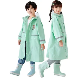 High Quality Pu Coating Breathable Oxford Rain Wear Kids Funny Children Raincoat Jacket 100% Waterproof Children Raincoat