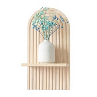 Tempat Pot Bunga Kayu Stainless Steel Art Deco, Gantungan Perhiasan Dinding, Dekorasi Rumah