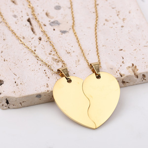 Collier personnalisé <span class=keywords><strong>pour</strong></span> <span class=keywords><strong>couple</strong></span>, pendentif cœur entrelacé, puzzle assorti, deux moitiés de cœur <span class=keywords><strong>pour</strong></span> les amoureux - Product Image 6