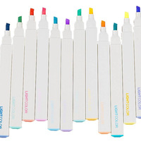 Stylo surligneur à pointe souple Marqueur fluorescent de couleur claire de grande capacité Style simple Stylo journal étudiant à tête unique Taille Jumbo