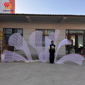 SMOOTH Custom LED Light Metal Backdrop Multi-layer Petal Backdrop Stand Stage <b>Frame</b> for Wedding Party Decoration - Product Image 5