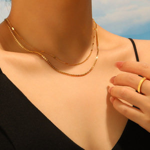 สร้อยคอโซ่แบบแผ่นดิสก์เคลือบทอง 18K PVD คุณภาพสูงจากสแตนเลสสตีล กันน้ำ ซ้อนกันได้ สไตล์มินิมอล สำหรับผู้หญิง - Product Image 2