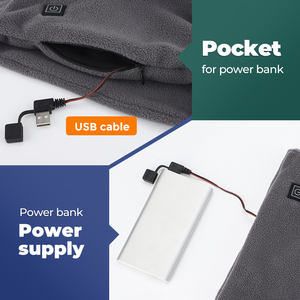 Calentador de cuello con calefacción USB para hombres y mujeres, bufanda térmica eléctrica de lana de invierno para ciclismo, esquí, Camping - Product Image 5