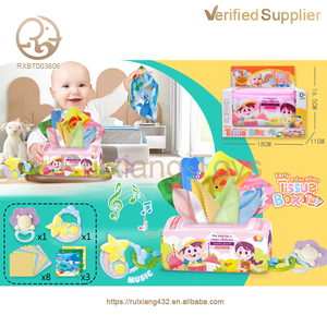 Vente en gros de jouets éducatifs en peluche pour nouveau-né Boîte à mouchoirs <span class=keywords><strong>Livre</strong></span> en tissu doux Jouet sensoriel magique d'apprentissage précoce - Product Image 5