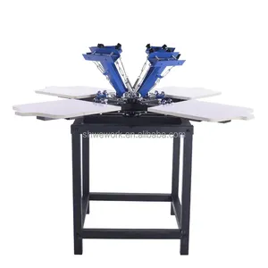 Wework 4 màu 4 trạm lụa sàng lọc Screenprint Báo Chí NS-404 DIY T-Shirt Màn hình máy in với đứng - Product Image 2