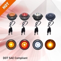Feux de positionnement et de dégagement LED ronds miniatures de 0,75 pouce pour camions et remorques, conformes aux normes SAE/DOT/FMVSS108