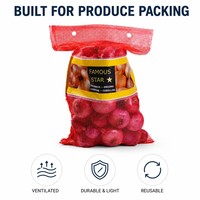 PP Mesh Zakjes geventileerd, voor groenten, aardappelen, fruit, met aangepaste bedrukte labels, groothandel