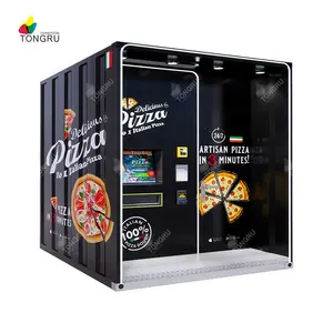 热食品自动售货机售货亭mquina expendedora de pizzas集装箱式披萨自动售货机全自动