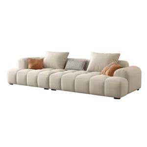 अपार्टमेंट और होटल के लिए इशी कपड़े सोफा सेट करें आधुनिक डिजाइन क्रीम रंग सोफे बिस्तर का उपयोग टिकाऊ स्पंज भरने के साथ - Product Image 5