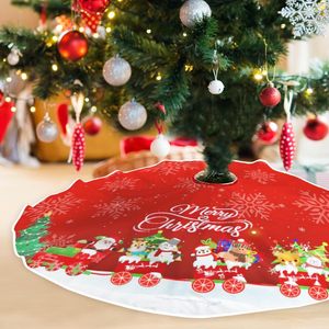Jupe de sapin de Noël YUELIAN 120 cm dorée imprimée, écologique, en peluche courte, vente en gros d'usine, décoration de sapin - Product Image 5