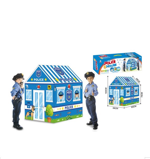 Casa De Juegos Policía Para Niños | Tienda De Campaña Plegable De Poliéster Resistente, Fácil De Montar, Segura Y Sin Olores, Ideal Para Gatear Y Jugar En Interior O Exterior