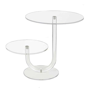 ชั้นวางเค้กอะคริลิคใส 2 ชั้น รูปทรงตัว J สำหรับวางขนมหวานและขนมอบ - Product Image 3