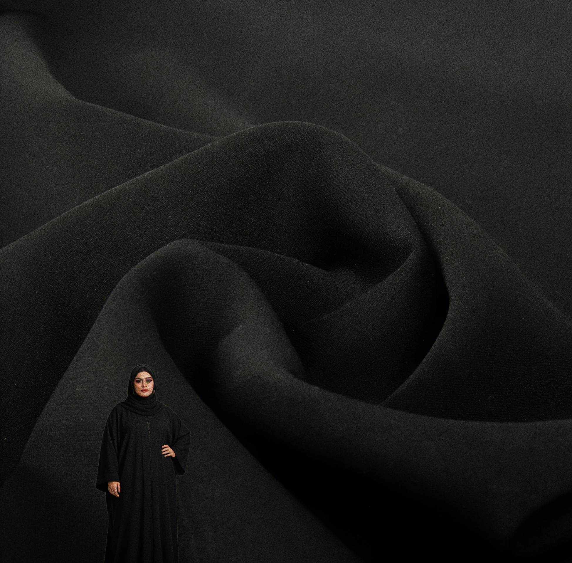 Matte Poka 2026 New Arrival Fabric For Abaya 100%Polyester Textile for Dubai Muslim Modest Dresses