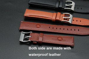 Correa de Reloj de Cuero Genuino Hecha a Mano de 20MM con Logotipo Personalizado, Correa de Reloj OEM de Estilo Occidental con Liberación Rápida para <span class=keywords><strong>GT2</strong></span> S3 - Product Image 2